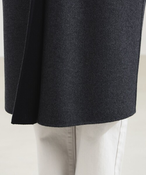 Demi-Luxe BEAMS（デミルクス ビームス）の「【1/9値下げ】【ビームスの百名品】リバー Vネック ロングコート（ノーカラーコート・レディース・チャコールグレー/ベージュ・34/36/38）」の16枚目の写真