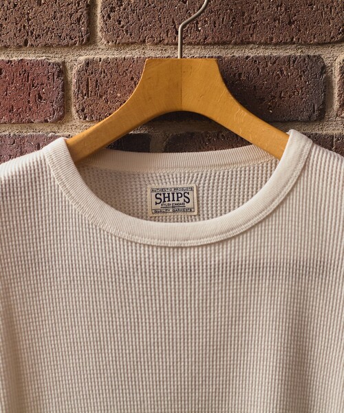SHIPS（シップス）の「SHIPS: AUTHENTIC ベーシック ワッフル ロングスリーブ Tシャツ（Tシャツ/カットソー・メンズ・グレー/ブラック/ホワイト・SMALL/MEDIUM/LARGE/X-LARGE）」の4枚目の写真