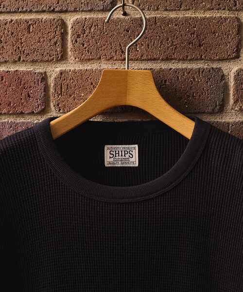 SHIPS（シップス）の「SHIPS: AUTHENTIC ベーシック ワッフル ロングスリーブ Tシャツ（Tシャツ/カットソー・メンズ・グレー/ブラック/ホワイト・SMALL/MEDIUM/LARGE/X-LARGE）」の5枚目の写真