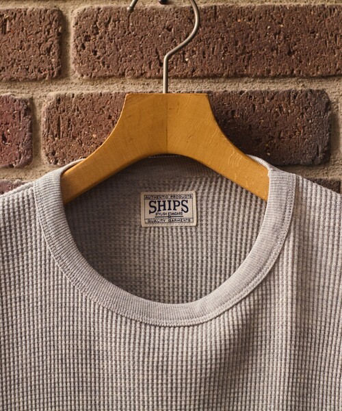 SHIPS（シップス）の「SHIPS: AUTHENTIC ベーシック ワッフル ロングスリーブ Tシャツ（Tシャツ/カットソー・メンズ・グレー/ブラック/ホワイト・SMALL/MEDIUM/LARGE/X-LARGE）」の6枚目の写真