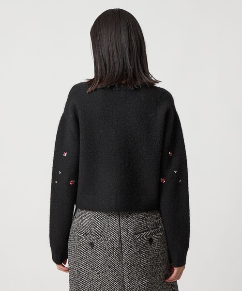 EMMEL REFINES（エメルリファインズ）の「＜EMMEL REFINES＞EM HW フラッフィー ビジュー ニット プルオーバー（ニット/セーター・レディース・ブラック/ホワイト・FREE）」の9枚目の写真