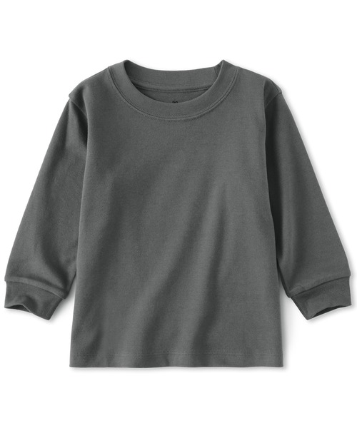 無印良品（ムジルシリョウヒン）の「ベビー　あたまするっと　両面起毛クルーネック長袖Ｔシャツ（Tシャツ/カットソー・キッズ・グレー系1/イエロー系/ネイビー系/ライトグリーン系/グレー系/オフホワイト・100/90/80）」の2枚目の写真