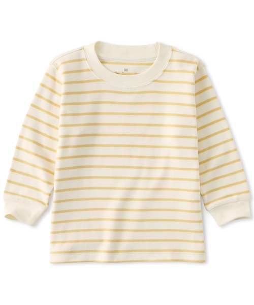 無印良品（ムジルシリョウヒン）の「ベビー　あたまするっと　両面起毛クルーネック長袖Ｔシャツ（Tシャツ/カットソー・キッズ・グレー系1/イエロー系/ネイビー系/ライトグリーン系/グレー系/オフホワイト・100/90/80）」の6枚目の写真