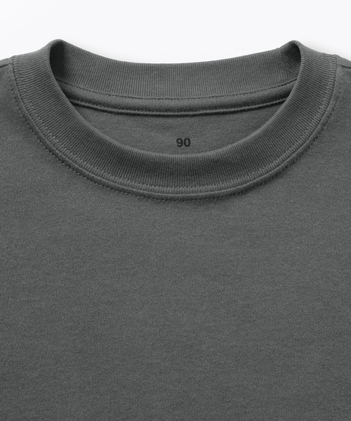 無印良品（ムジルシリョウヒン）の「ベビー　あたまするっと　両面起毛クルーネック長袖Ｔシャツ（Tシャツ/カットソー・キッズ・グレー系1/イエロー系/ネイビー系/ライトグリーン系/グレー系/オフホワイト・100/90/80）」の16枚目の写真