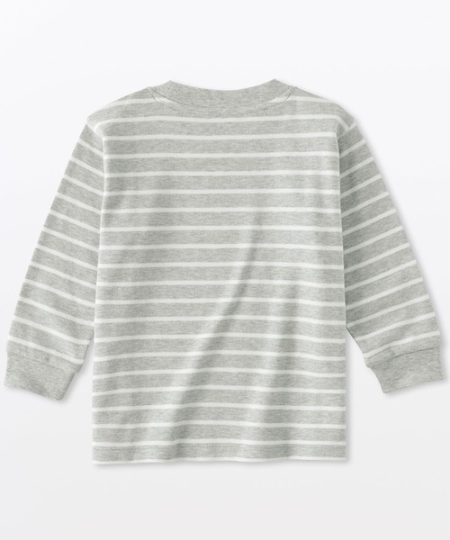 無印良品（ムジルシリョウヒン）の「ベビー　あたまするっと　両面起毛クルーネック長袖Ｔシャツ（Tシャツ/カットソー・キッズ・グレー系1/イエロー系/ネイビー系/ライトグリーン系/グレー系/オフホワイト・100/90/80）」の18枚目の写真