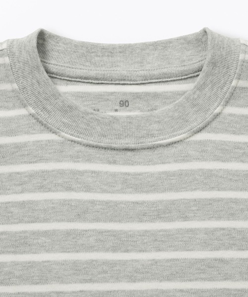 無印良品（ムジルシリョウヒン）の「ベビー　あたまするっと　両面起毛クルーネック長袖Ｔシャツ（Tシャツ/カットソー・キッズ・グレー系1/イエロー系/ネイビー系/ライトグリーン系/グレー系/オフホワイト・100/90/80）」の14枚目の写真