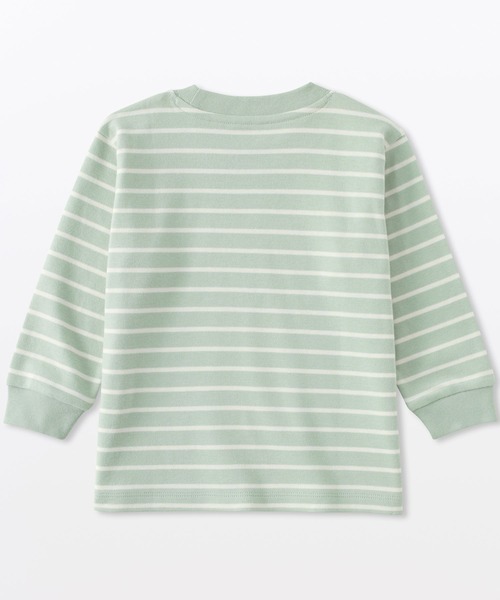 無印良品（ムジルシリョウヒン）の「ベビー　あたまするっと　両面起毛クルーネック長袖Ｔシャツ（Tシャツ/カットソー・キッズ・グレー系1/イエロー系/ネイビー系/ライトグリーン系/グレー系/オフホワイト・100/90/80）」の19枚目の写真