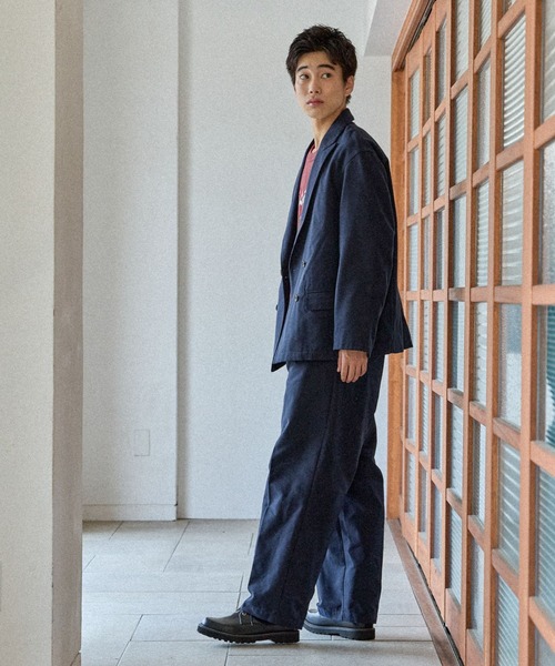 niko and...(ニコアンド)の「ワンタックストレートスラックス(スラックス・メンズ・ネイビー/ベージュ・MEDIUM/LARGE)」の5枚目の写真