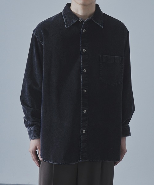 SLICK（スリック）の「【SLICK/スリック】Sulfur-Dyed Corduroy Regular Shirt/サルファーダイコーデュロイレギュラーカラーシャツ / ヴィンテージ（シャツ/ブラウス・メンズ・ブラック/ブラウン・1/2/3）」の10枚目の写真