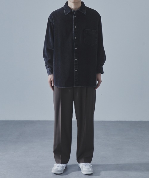 SLICK（スリック）の「【SLICK/スリック】Sulfur-Dyed Corduroy Regular Shirt/サルファーダイコーデュロイレギュラーカラーシャツ / ヴィンテージ（シャツ/ブラウス・メンズ・ブラック/ブラウン・1/2/3）」の12枚目の写真