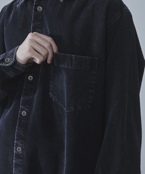 SLICK（スリック）の「【SLICK/スリック】Sulfur-Dyed Corduroy Regular Shirt/サルファーダイコーデュロイレギュラーカラーシャツ / ヴィンテージ（シャツ/ブラウス・メンズ・ブラック/ブラウン・1/2/3）」の15枚目の写真