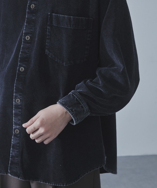 SLICK（スリック）の「【SLICK/スリック】Sulfur-Dyed Corduroy Regular Shirt/サルファーダイコーデュロイレギュラーカラーシャツ / ヴィンテージ（シャツ/ブラウス・メンズ・ブラック/ブラウン・1/2/3）」の16枚目の写真