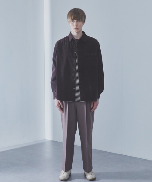 SLICK（スリック）の「【SLICK/スリック】Sulfur-Dyed Corduroy Regular Shirt/サルファーダイコーデュロイレギュラーカラーシャツ / ヴィンテージ（シャツ/ブラウス・メンズ・ブラック/ブラウン・1/2/3）」の5枚目の写真