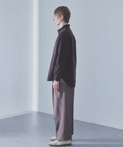 SLICK（スリック）の「【SLICK/スリック】Sulfur-Dyed Corduroy Regular Shirt/サルファーダイコーデュロイレギュラーカラーシャツ / ヴィンテージ（シャツ/ブラウス・メンズ・ブラック/ブラウン・1/2/3）」の6枚目の写真