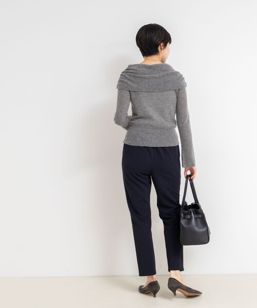 NOLLEY’S Sophi（ノーリーズソフィ）の「カシミヤ混ガーゼ風リブオフショルプルオーバーニット（ニット/セーター・レディース・グレー/ベビーピンク/ダークブラウン・38）」の13枚目の写真