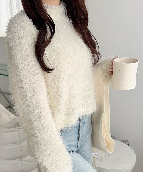 mily bilet(ミウィビレット)の「【mily bilet】背中で惹きつける、大人の甘さ。バッグリボンレースアップ衿レースレイヤードニットプルオーバー(ニット/セーター・レディース・アイボリー/グレー/チャコール・X-LARGE/SMALL/MEDIUM/LARGE)」の15枚目の写真