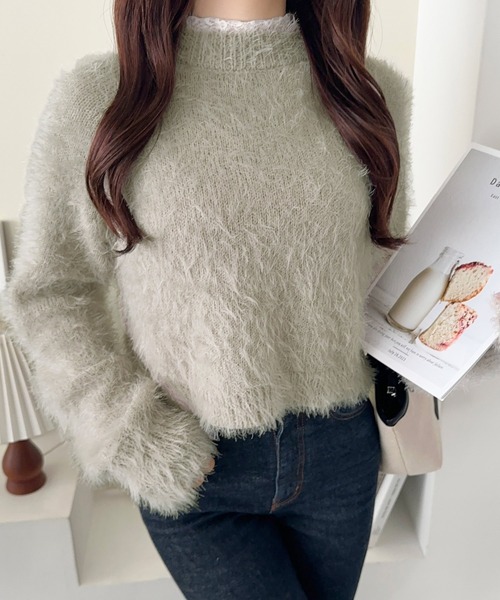 mily bilet(ミウィビレット)の「【mily bilet】背中で惹きつける、大人の甘さ。バッグリボンレースアップ衿レースレイヤードニットプルオーバー(ニット/セーター・レディース・アイボリー/グレー/チャコール・X-LARGE/SMALL/MEDIUM/LARGE)」の19枚目の写真