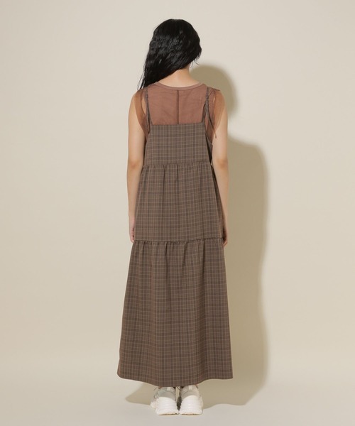GLOBAL WORK（グローバルワーク）の「ティアードキャミワンピース/599690（ワンピース・レディース・チェック/ブラック・FREE）」の11枚目の写真