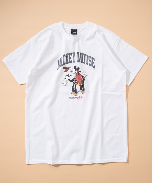 Disney】カウボーイ ミッキー グーフィー プリント/半袖Tシャツ