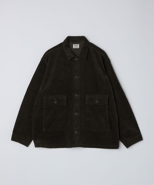 ダブルタップス21aw　コーデュロイシャツ　ブラック　サイズ2。 SHIPS: AUTHENTIC ダブルポケット コーデュロイ シャツ アウター