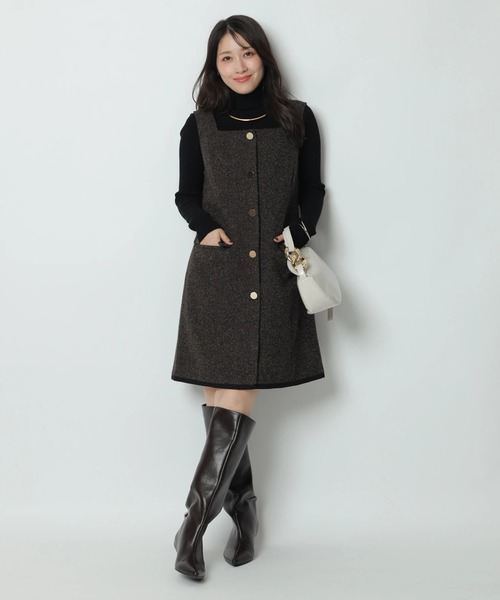 【新品未使用タグ付】Apuweiser-riche スクエアネックミニジャンスカ スクエアネックミニジャンスカ（ワンピース）｜Apuweiser-riche