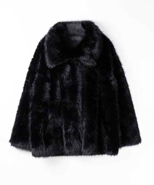 5color 】フェイクファーボリュームミドルコート ／ fake fur volume