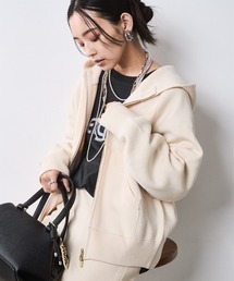 CHIC STYLE | ジップアップニットフーディ＜大きいサイズ有＞シックスタイル(パーカー)