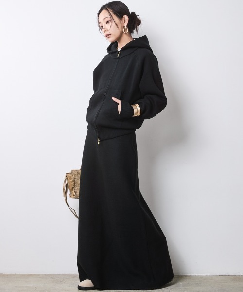 CHIC STYLE（シックスタイル）の「ジップアップニットフーディ＜大きいサイズ有＞シックスタイル（パーカー・レディース・アイボリー/グレー/ブラック・L/M/5L/4L/3L/LL）」の9枚目の写真