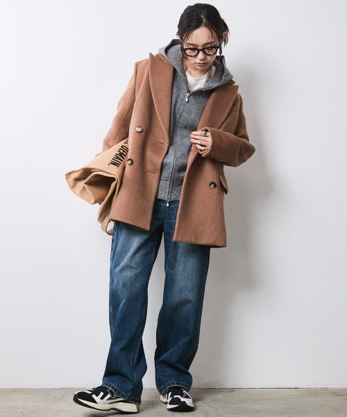 CHIC STYLE（シックスタイル）の「ジップアップニットフーディ＜大きいサイズ有＞シックスタイル（パーカー・レディース・アイボリー/グレー/ブラック・L/M/5L/4L/3L/LL）」の6枚目の写真