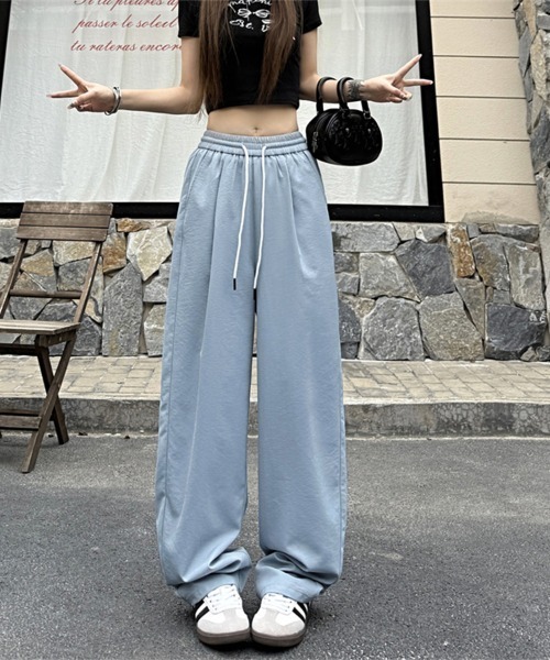 ReRe(リリ)の「カジュアルワイドパンツ(その他パンツ・レディース・ピンク/ブラック/ブルー/ベージュ・MEDIUM)」の3枚目の写真