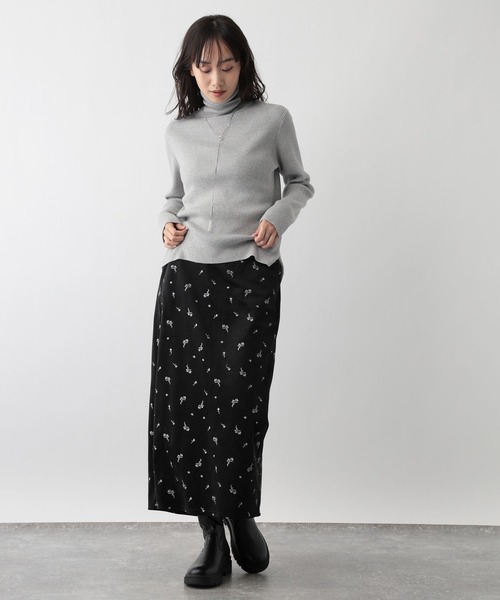 FOUND GOOD（ファウンドグッド）の「メンカシミヤリブタートルニット（ニット/セーター・レディース・ブラック/グレー系2/レッド系8/ベージュ・L/M）」の9枚目の写真