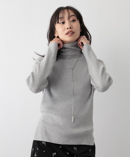 FOUND GOOD（ファウンドグッド）の「メンカシミヤリブタートルニット（ニット/セーター・レディース・ブラック/グレー系2/レッド系8/ベージュ・L/M）」の11枚目の写真