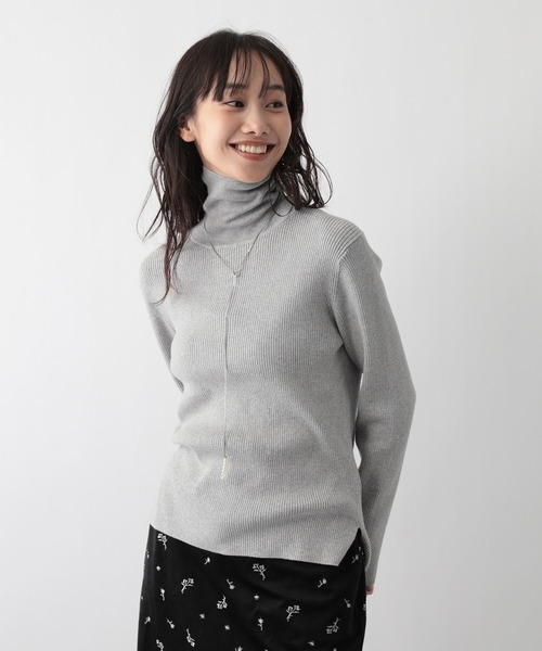 FOUND GOOD（ファウンドグッド）の「メンカシミヤリブタートルニット（ニット/セーター・レディース・ブラック/グレー系2/レッド系8/ベージュ・L/M）」の12枚目の写真