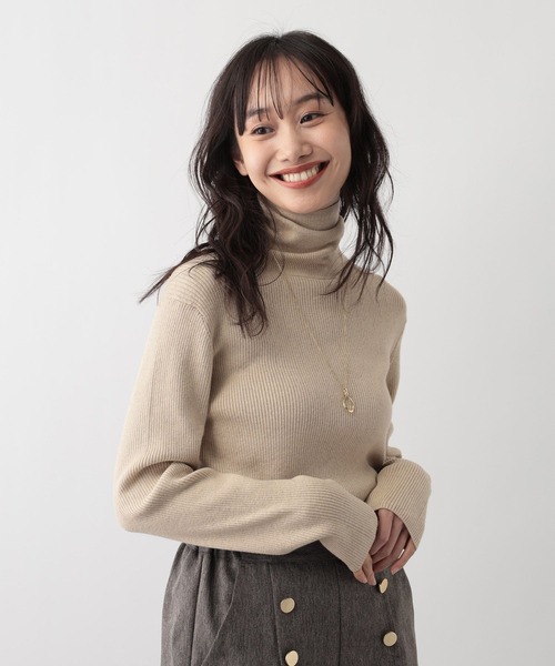 FOUND GOOD（ファウンドグッド）の「メンカシミヤリブタートルニット（ニット/セーター・レディース・ブラック/グレー系2/レッド系8/ベージュ・L/M）」の16枚目の写真