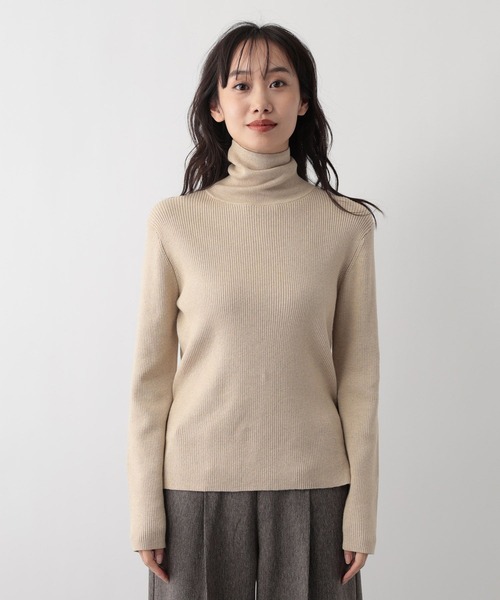 FOUND GOOD（ファウンドグッド）の「メンカシミヤリブタートルニット（ニット/セーター・レディース・ブラック/グレー系2/レッド系8/ベージュ・L/M）」の21枚目の写真