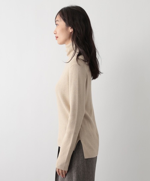 FOUND GOOD（ファウンドグッド）の「メンカシミヤリブタートルニット（ニット/セーター・レディース・ブラック/グレー系2/レッド系8/ベージュ・L/M）」の22枚目の写真