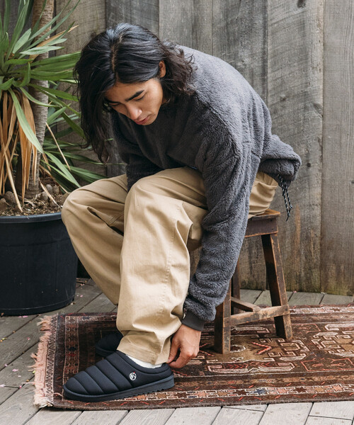 FREAK'S STORE（フリークスストア）の「限定展開 KAVU×FREAK'S STORE/カブー 別注 ナイロン切り替え シャギーフリース クルーネックプルオーバー / ヘムコード（その他トップス・メンズ・スミクロ/ベージュ/ネイビー/ブラック・SMALL/MEDIUM/LARGE）」の19枚目の写真