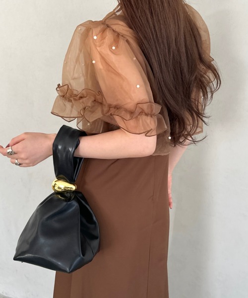 MYMOOD.（マイムード）の「ワンポイントパーツ ワンハンドルサイドファスナーハンドバッグ オケージョンバッグ 結婚式 お呼ばれ オケージョン（ハンドバッグ・レディース・ワインレッド/アイボリー/ブラック/ブラウン・FREE）」の17枚目の写真