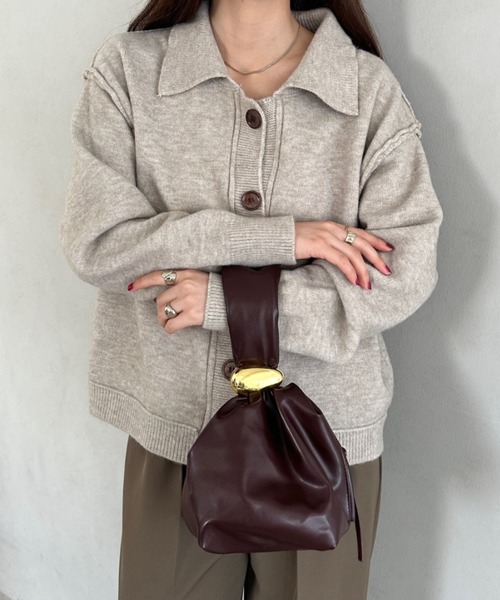 MYMOOD.（マイムード）の「ワンポイントパーツ ワンハンドルサイドファスナーハンドバッグ オケージョンバッグ 結婚式 お呼ばれ オケージョン（ハンドバッグ・レディース・ワインレッド/アイボリー/ブラック/ブラウン・FREE）」の21枚目の写真