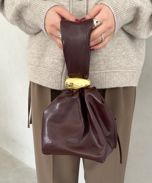 MYMOOD.（マイムード）の「ワンポイントパーツ ワンハンドルサイドファスナーハンドバッグ オケージョンバッグ 結婚式 お呼ばれ オケージョン（ハンドバッグ・レディース・ワインレッド/アイボリー/ブラック/ブラウン・FREE）」の22枚目の写真