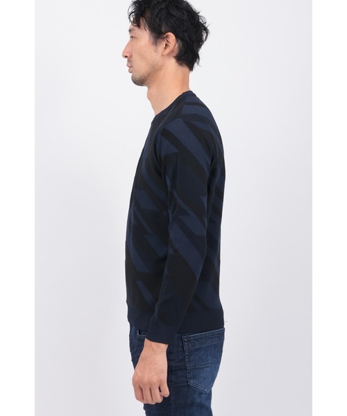 HIGH STREET（ハイストリート）の「ﾊﾞｲｱｽﾘﾝｸｽｸﾙｰﾈｯｸKN（ニット/セーター・メンズ・ホワイト/ネイビー/ブラック・MEDIUM/LARGE/LL）」の7枚目の写真