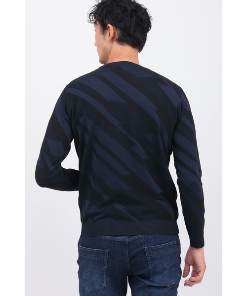 HIGH STREET（ハイストリート）の「ﾊﾞｲｱｽﾘﾝｸｽｸﾙｰﾈｯｸKN（ニット/セーター・メンズ・ホワイト/ネイビー/ブラック・MEDIUM/LARGE/LL）」の8枚目の写真