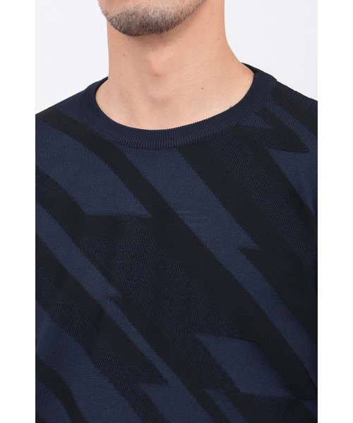 HIGH STREET（ハイストリート）の「ﾊﾞｲｱｽﾘﾝｸｽｸﾙｰﾈｯｸKN（ニット/セーター・メンズ・ホワイト/ネイビー/ブラック・MEDIUM/LARGE/LL）」の9枚目の写真