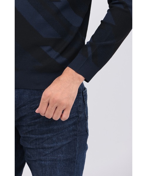 HIGH STREET（ハイストリート）の「ﾊﾞｲｱｽﾘﾝｸｽｸﾙｰﾈｯｸKN（ニット/セーター・メンズ・ホワイト/ネイビー/ブラック・MEDIUM/LARGE/LL）」の10枚目の写真
