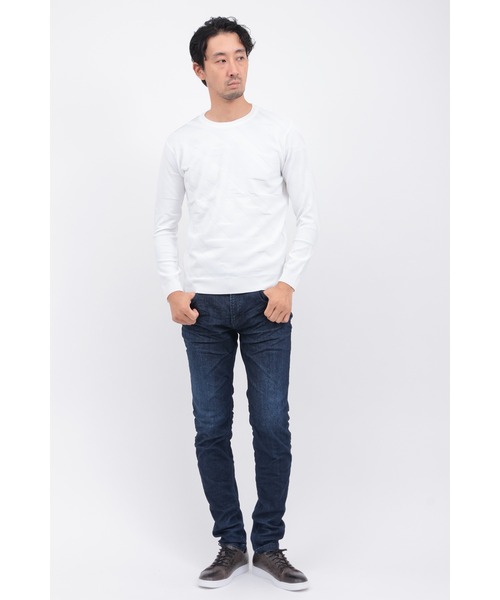 HIGH STREET（ハイストリート）の「ﾊﾞｲｱｽﾘﾝｸｽｸﾙｰﾈｯｸKN（ニット/セーター・メンズ・ホワイト/ネイビー/ブラック・MEDIUM/LARGE/LL）」の4枚目の写真