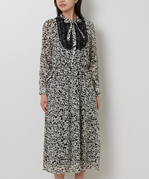 NARACAMICIE】小紋幾何フリルワンピース（ワンピース）｜NARACAMICIE