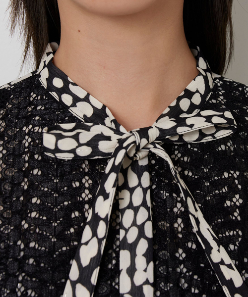 NARACAMICIE（ナラカミーチェ）の「【NARACAMICIE】レース×ラメドットワンピース（ワンピース・レディース・ブラック・M）」の5枚目の写真