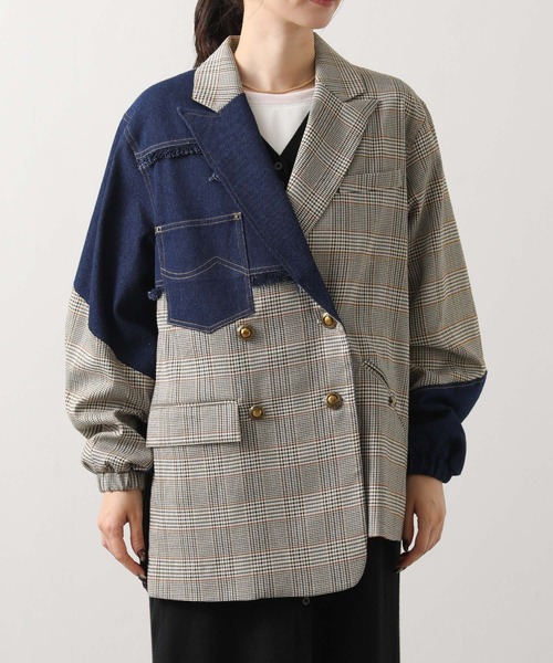 AULA AILA(アウラアイラ)の「AULAデニムチェックコンビ(その他アウター・レディース・チェック・FREE)」の4枚目の写真