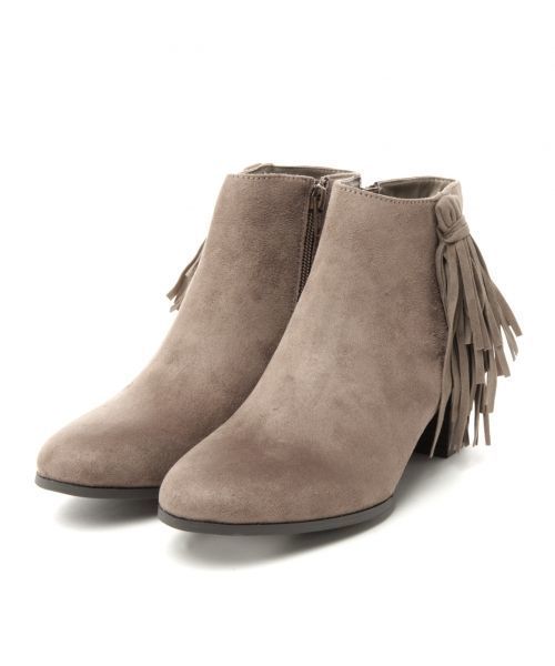 GLOBAL WORK（グローバルワーク）の「フリンジブーティ/707955（ブーティ・レディース・ベージュ/ブラック・LARGE/SMALL/MEDIUM）」の2枚目の写真