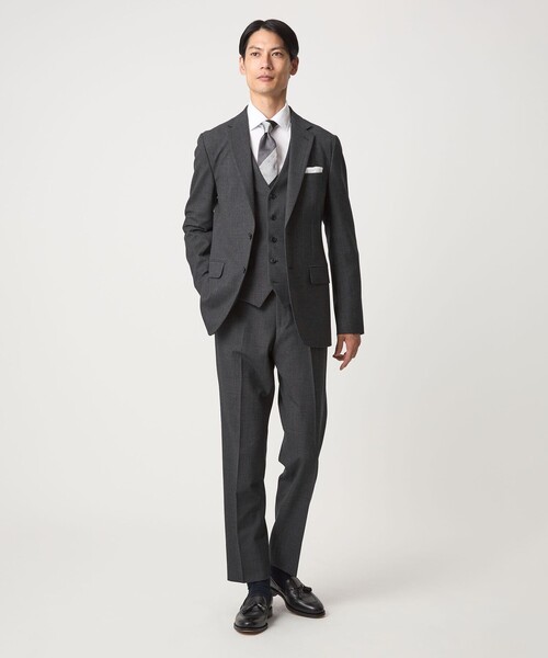 green label relaxing（グリーンレーベルリラクシング）の「A+ TWPU バーズアイ 5B スリム ベスト -ウォッシャブル-（ベスト・メンズ・ネイビー/ダークブラウン/ダークグレー・XL/M/S/L/XXL）」の7枚目の写真